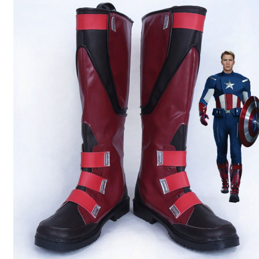 Captain America Black Cosplay Boots
