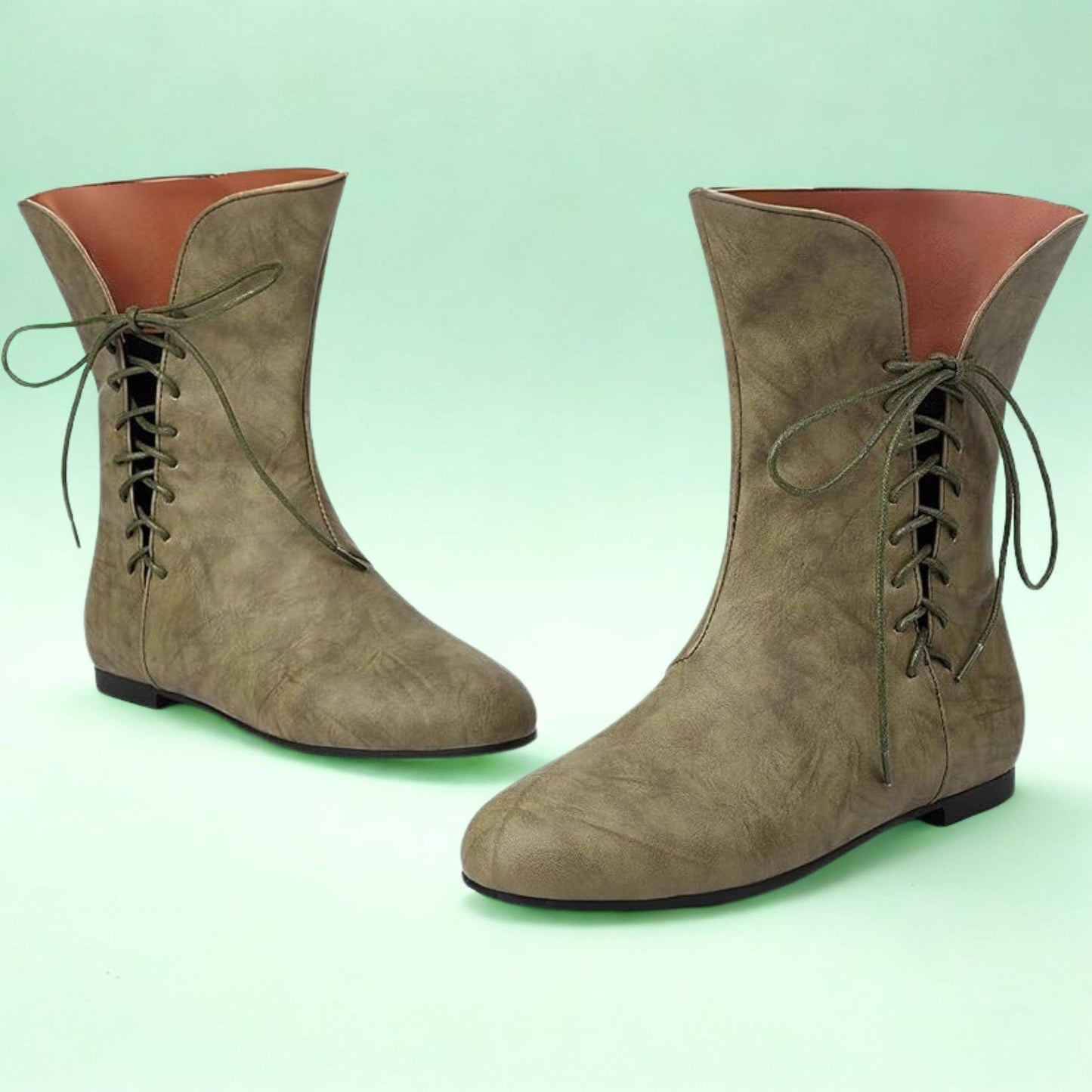Vintage Flats Short Lace Up Boots