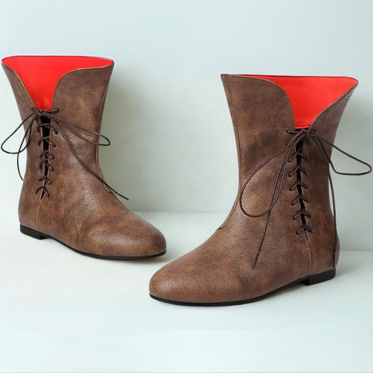 Vintage Flats Short Lace Up Boots