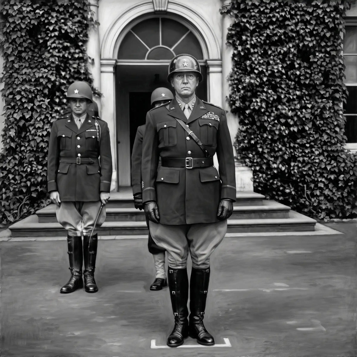 General George S. Patton in Three-Star Helmet — U.S. Army painting, c. 1943–44