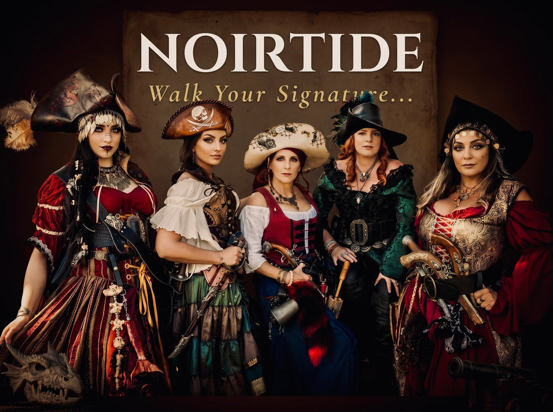 Handmade full-grain leather character boots crafted by Noirtide for cosplay and re-enactment