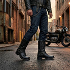 Customize Leather Ankle High Biker Boots