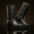 Customize Leather Ankle High Biker Boots