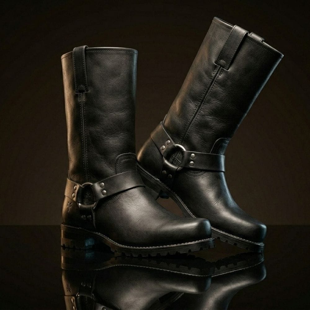 Customize Leather Ankle High Biker Boots