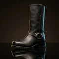 Customize Leather Ankle High Biker Boots