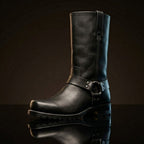 Customize Leather Ankle High Biker Boots