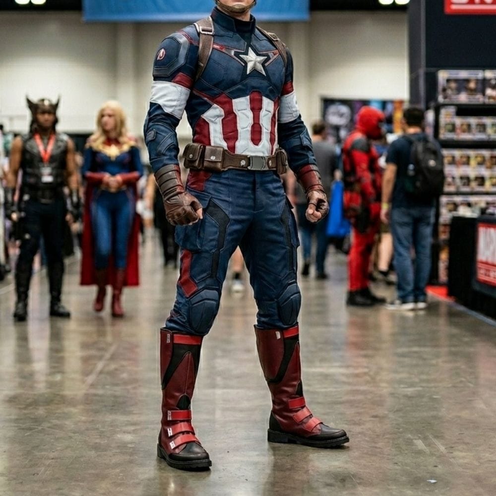 Customize Captain America Black Cosplay Boots