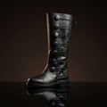 Customize Men’s Black Leather Laced Medieval Boots