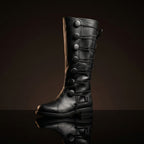 Customize Men’s Black Leather Laced Medieval Boots
