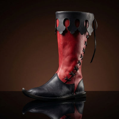 Customize Men's Lace Up Viking custom Boots, Medieval High Boots, Pirate Captain Leather Boots