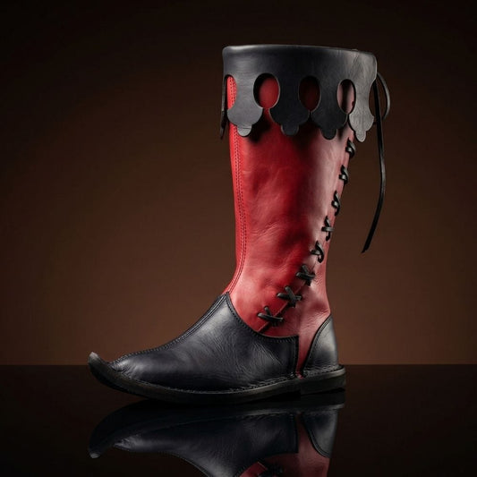 Customize Men's Lace Up Viking custom Boots, Medieval High Boots, Pirate Captain Leather Boots