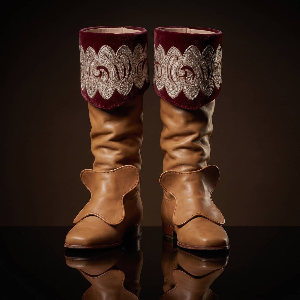 The King's Cavalier — Van Dyck Velvet Cuff Riding Boots