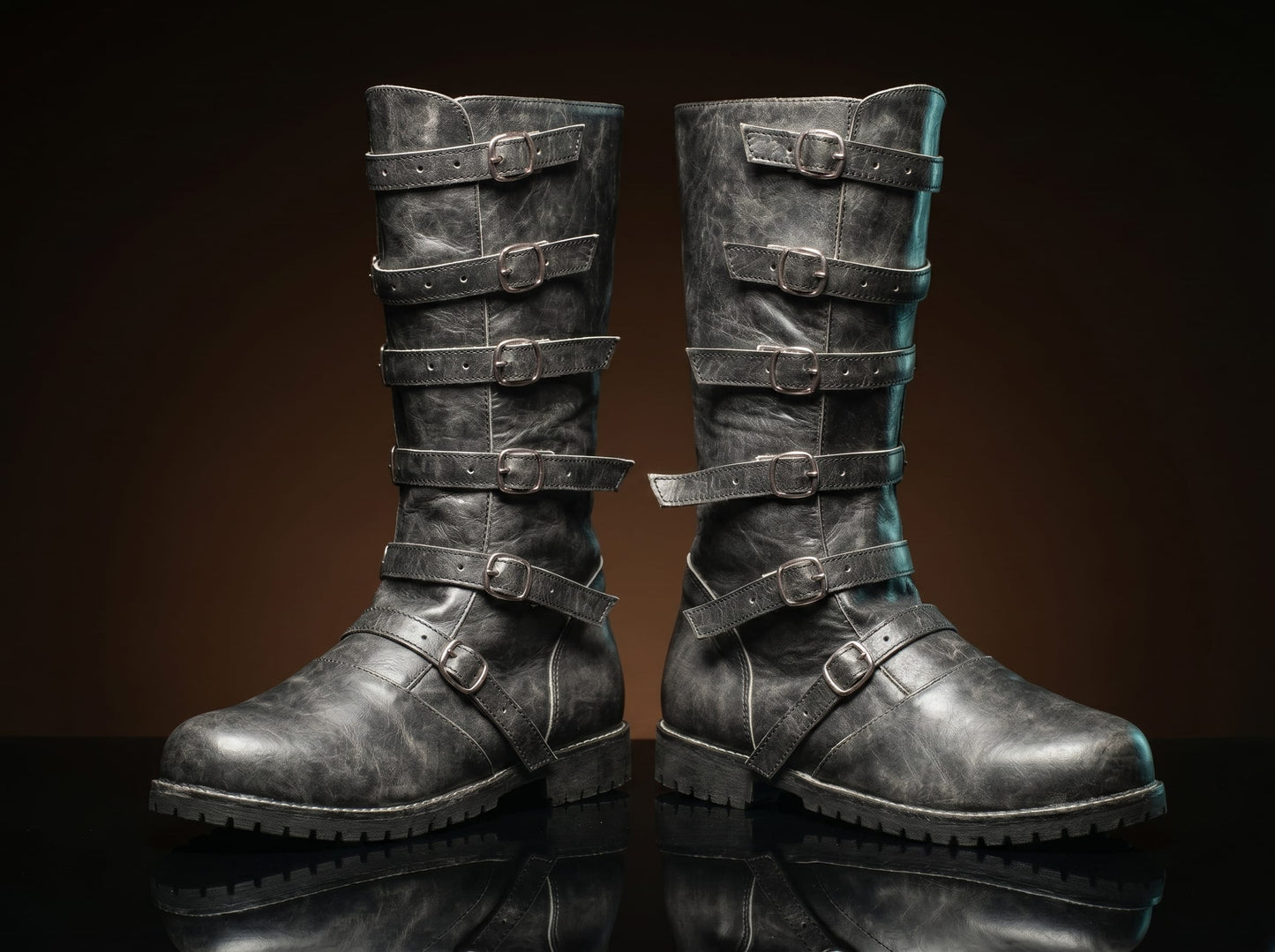 Customize Multi-Buckle Knee High Renaissance Boot