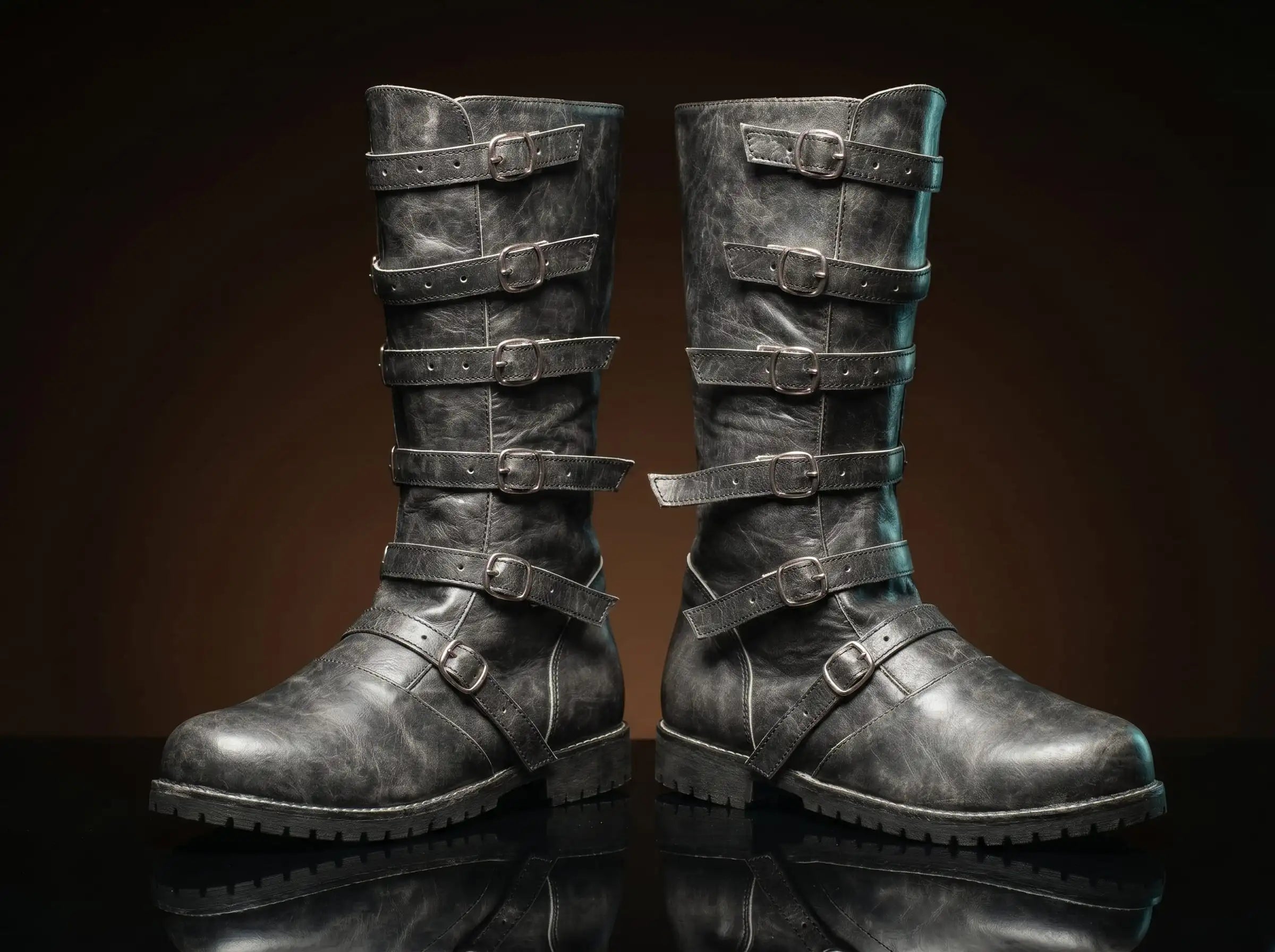 Customize Multi-Buckle Knee High Renaissance Boot