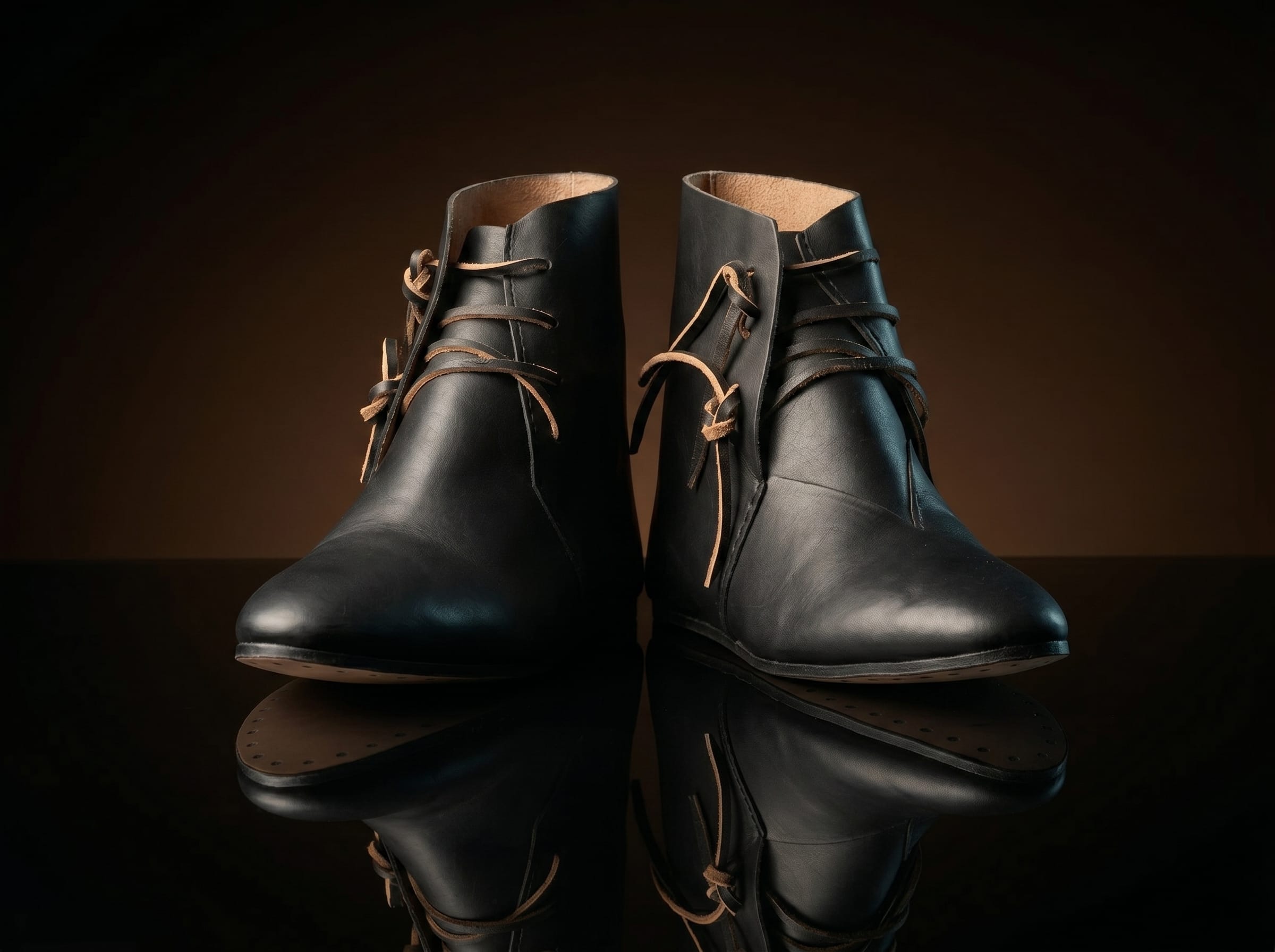 Botas campesinas medievales negras 