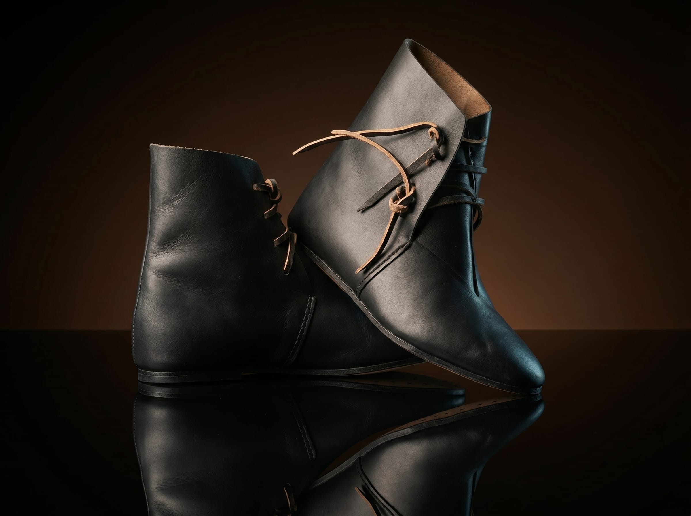 Botas campesinas medievales negras 