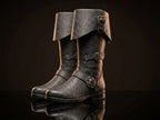 Personaliza botas de bandido, botas piratas y botas altas hasta la rodilla con cremallera y puños laterales con hebilla de pulpo.