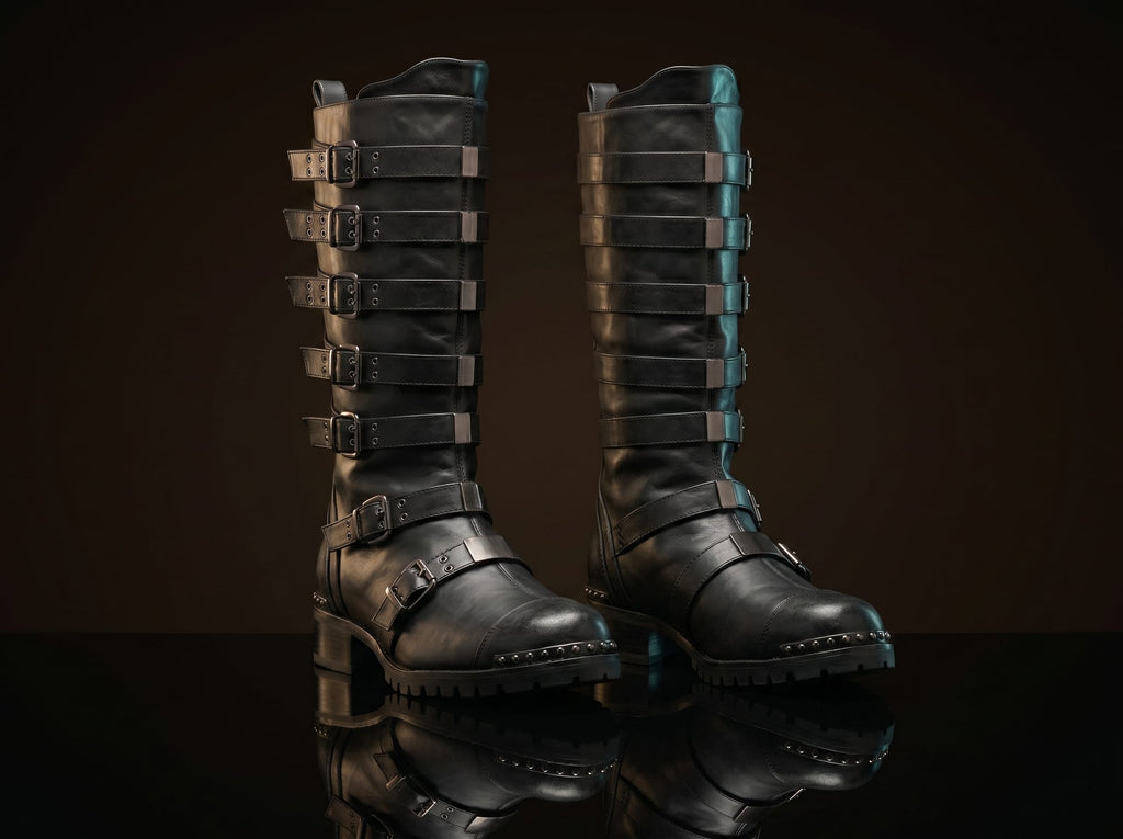 Customize Multiple Buckle Steampunk Boots