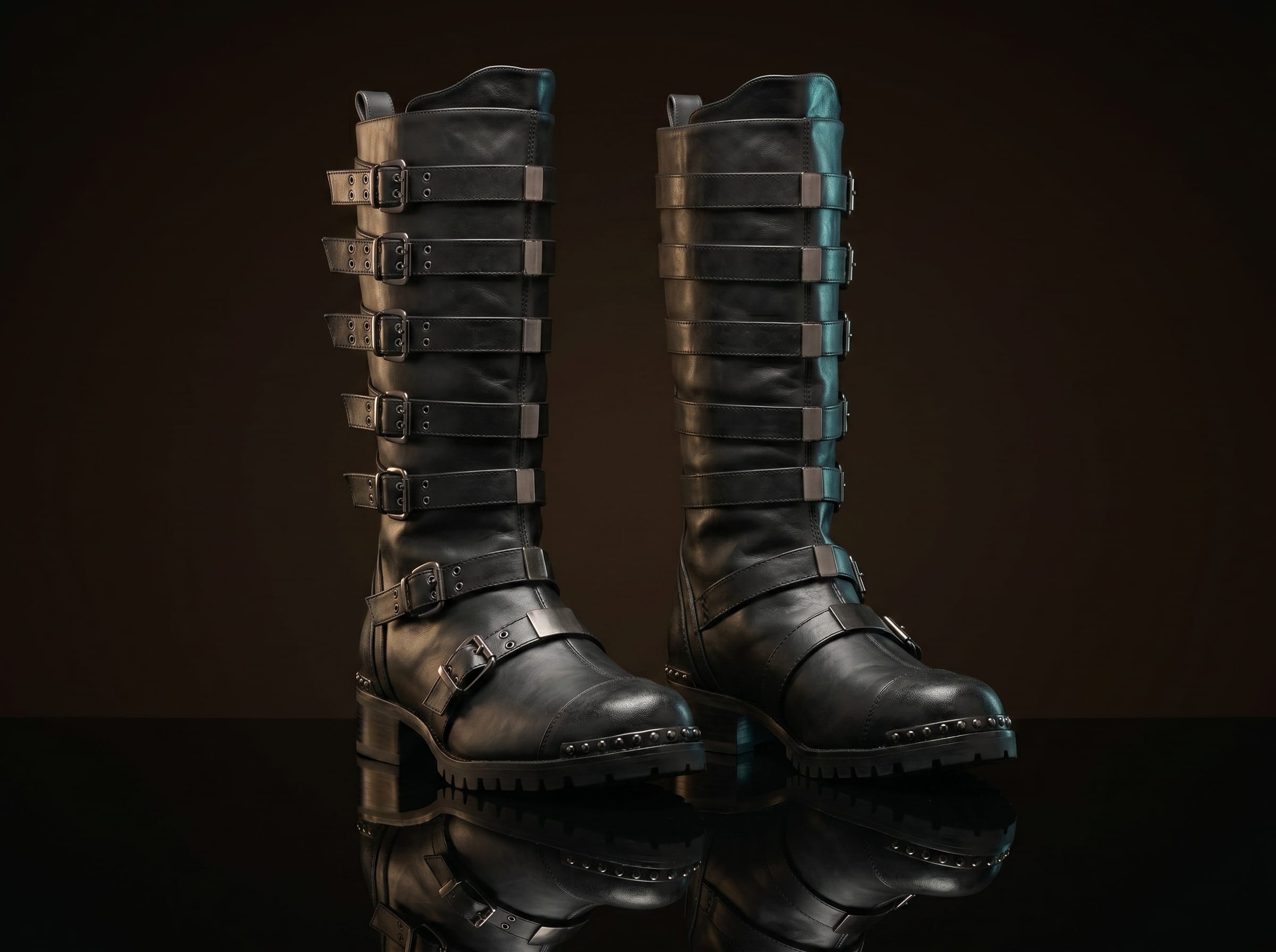Customize Multiple Buckle Steampunk Boots