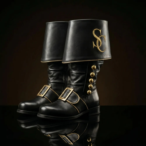 Custom-Made, Genuine Leather, Embroidery Santa Claus Boots
