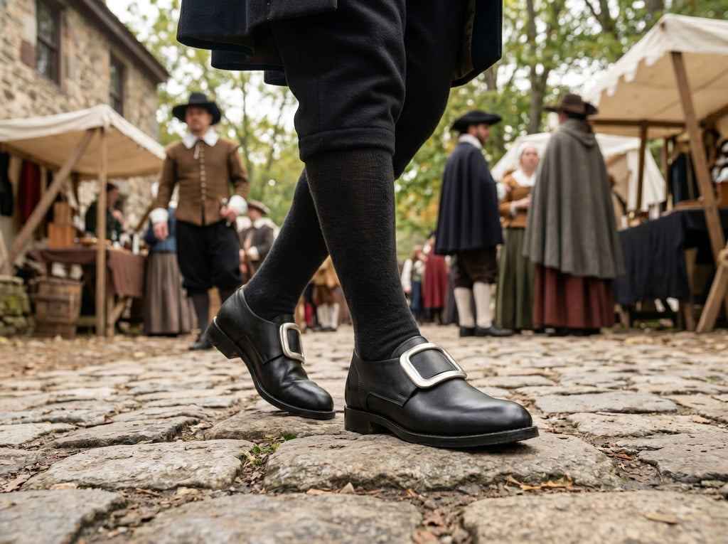 Customize Colonial Puritan 17th 18th Century English Historical Period Costume Shoes