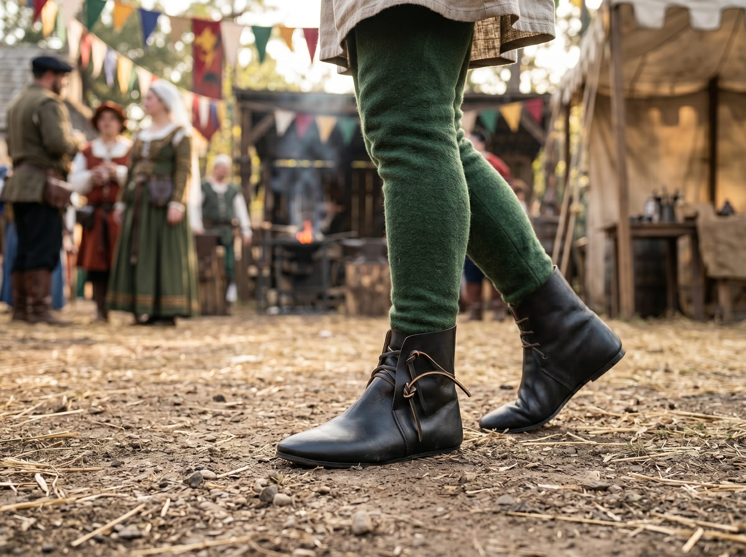 Botas campesinas medievales negras 