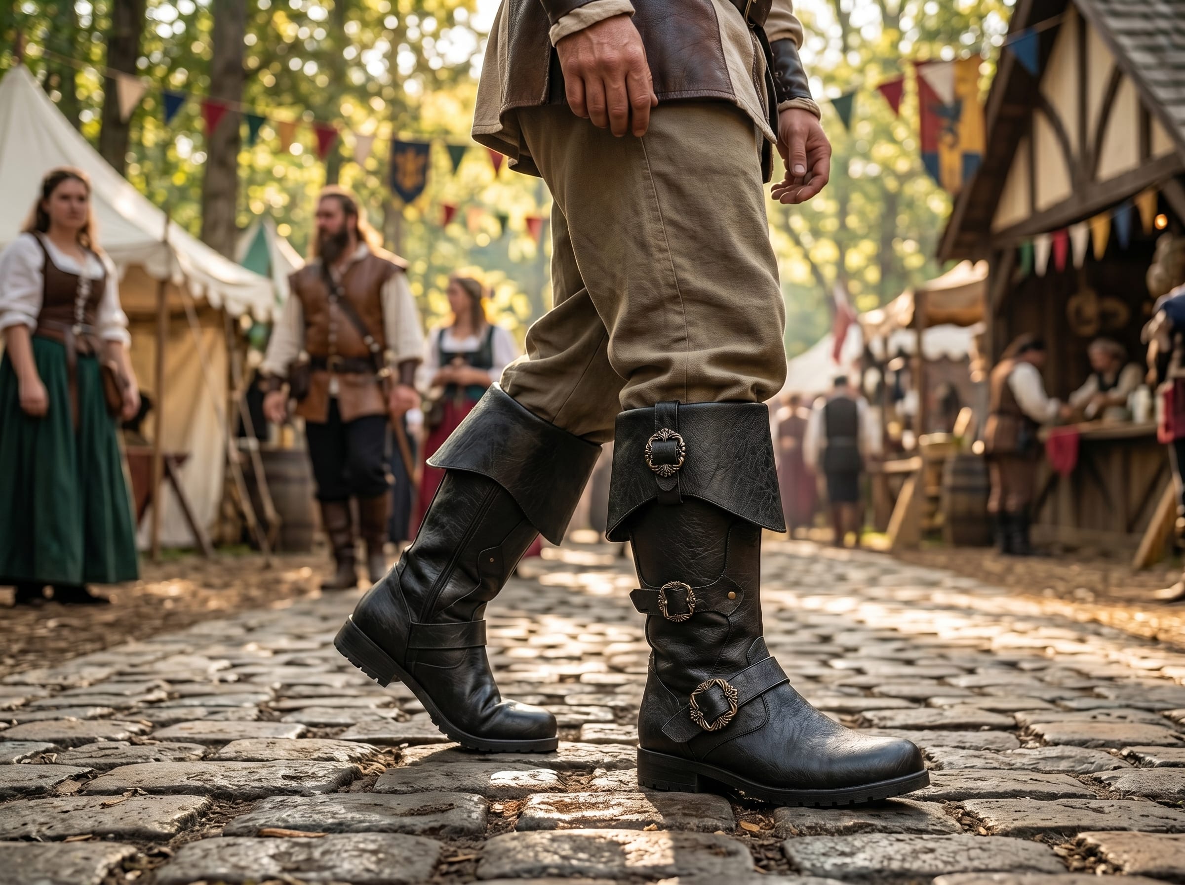 Personaliza botas de bandido, botas piratas y botas altas hasta la rodilla con cremallera y puños laterales con hebilla de pulpo.