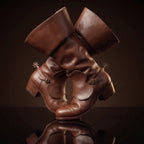 Handmade chocolate leather riding boot with folded cuff and star spur