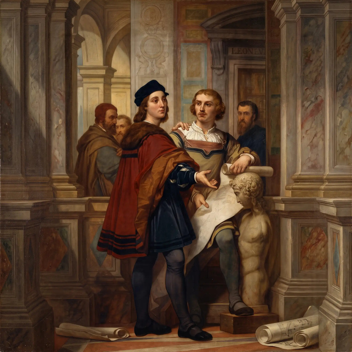 The Painters Raphael and Bernard van Orley — Nicaise De Keyser, 19th Century