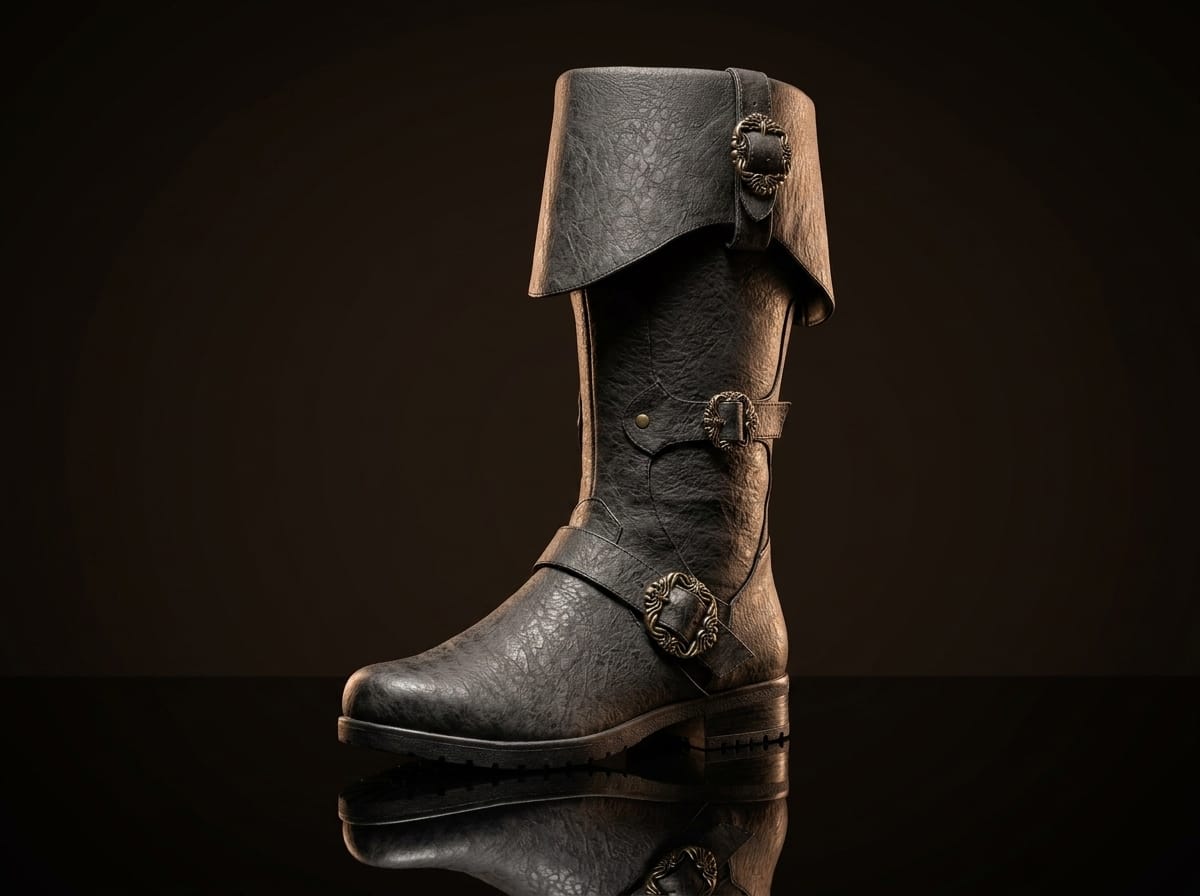 Personaliza botas de bandido, botas piratas y botas altas hasta la rodilla con cremallera y puños laterales con hebilla de pulpo.