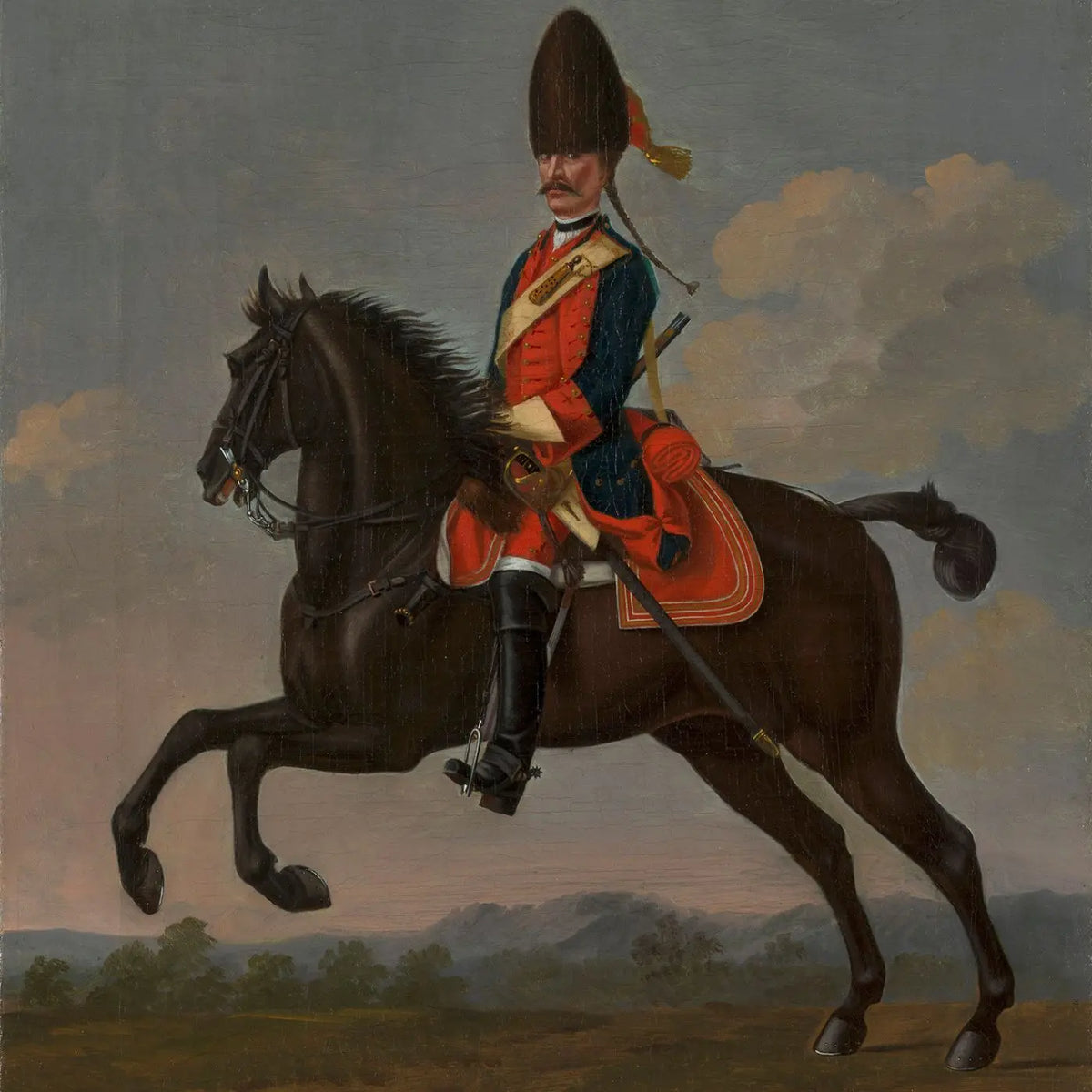 Portrait of a Mounted Hussar — David Morier, 18th Century